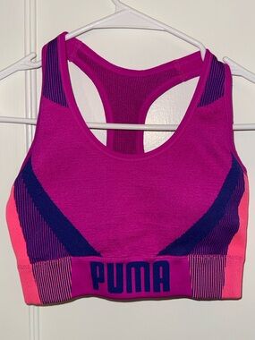 Puma Women’s Sports Bra - Size S small bright pink and purple